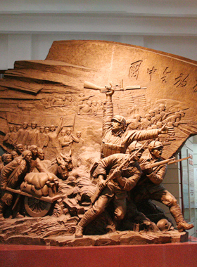 军人雕塑定制厂家领袖文化玻璃钢