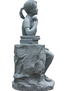 玻璃钢读书小女孩人物雕塑户外校园主题景观小品装饰艺术铸铜摆件