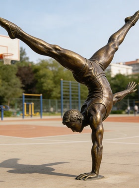 田径运动员仿铜雕塑校园定制