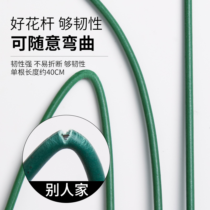 加粗2号胶包花杆DIY材料玫瑰皱纹纸扭扭棒纸花毛线花绿叶子材料包 - 图0