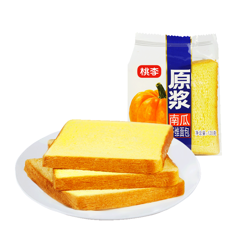 凑单19.32元！桃李南瓜原浆纤维吐司600G