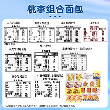 桃李早餐面包多款组合任选15件[74元优惠券]-寻折猪