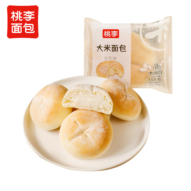 桃李豆乳味大米面包整箱手撕小