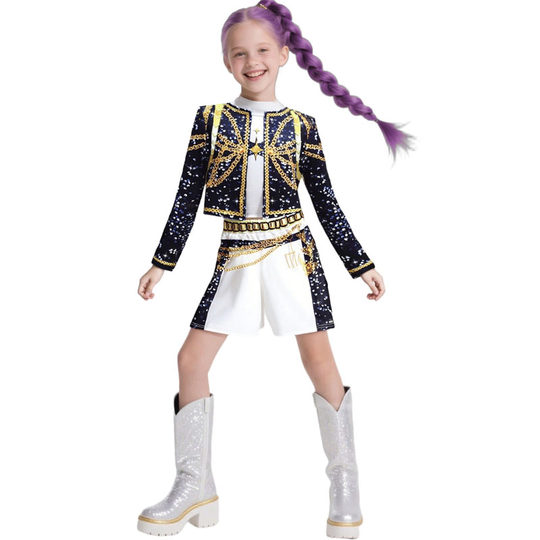 kpop猎魔女团服装女童zoey米拉mira鲁米rumi儿童万圣节cos衣服