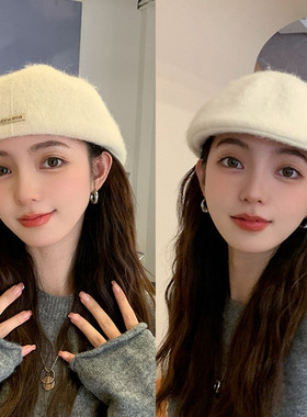 高品质贝雷帽女款2025新款秋冬显脸小蓓蕾帽韩系气质画家帽子