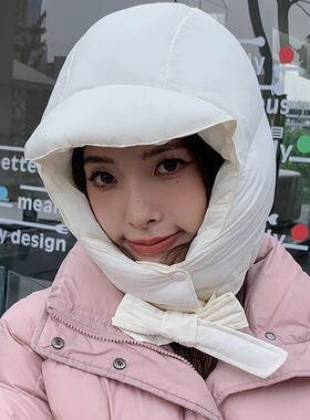 雷锋帽女东北户外骑车羽绒棉帽子冬季保暖神器加厚护耳防寒防风帽
