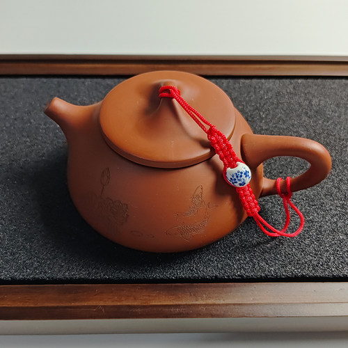 茶具手工编织茶壶绳紫砂壶盖绳子防摔绳防掉绳茶道配件水杯绑壶绳 - 图0