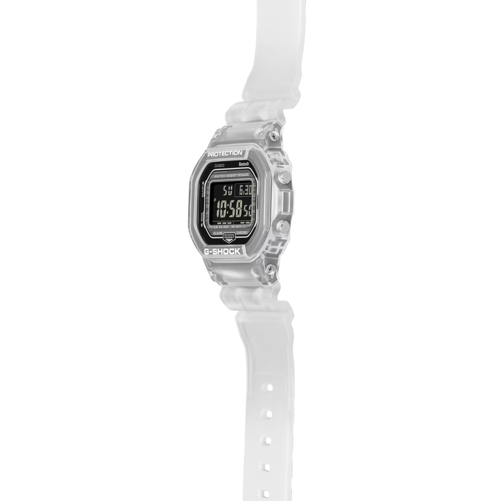 CASIO卡西欧G Shock白色透明树脂表带男士手表DWB5600G 7-图1