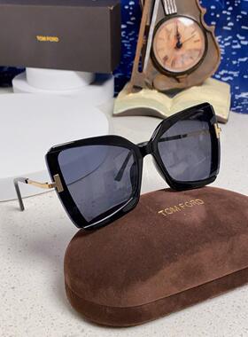 TOMFORD汤姆福特Winona超大号CatEye墨镜太阳眼镜黑色框架金色