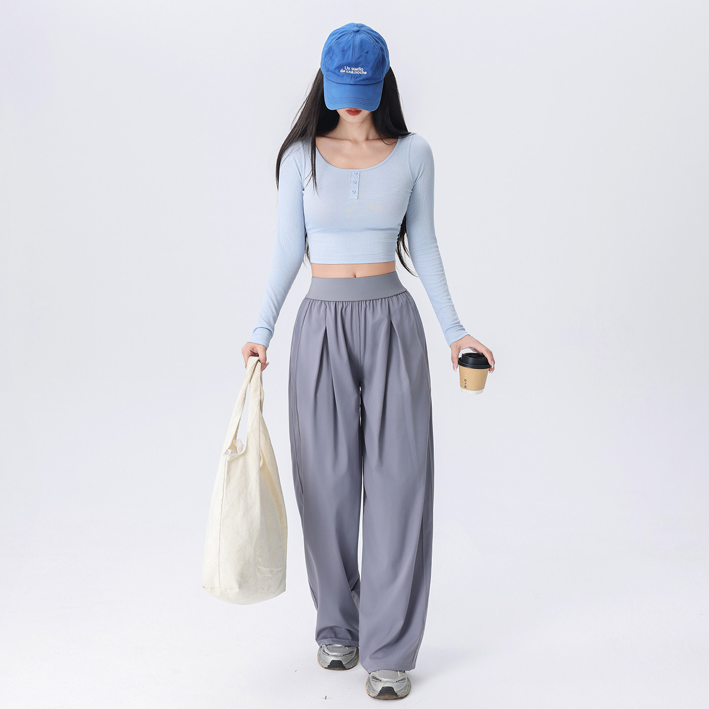 九麦一品高腰显瘦运动长裤女透气垂感直筒阔腿裤宽松休闲瑜伽健身,淘宝优惠券,粉丝福利购,淘宝优惠卷