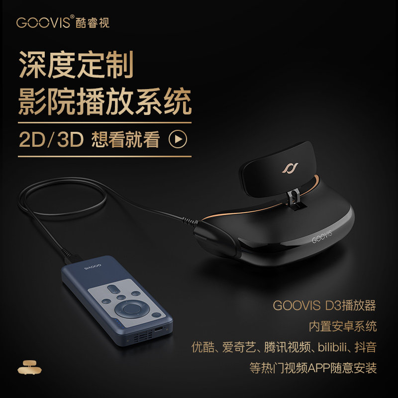 goovis pro头戴影院非vr 3d 4k显示器 goovis酷睿视智能眼镜/VR设备