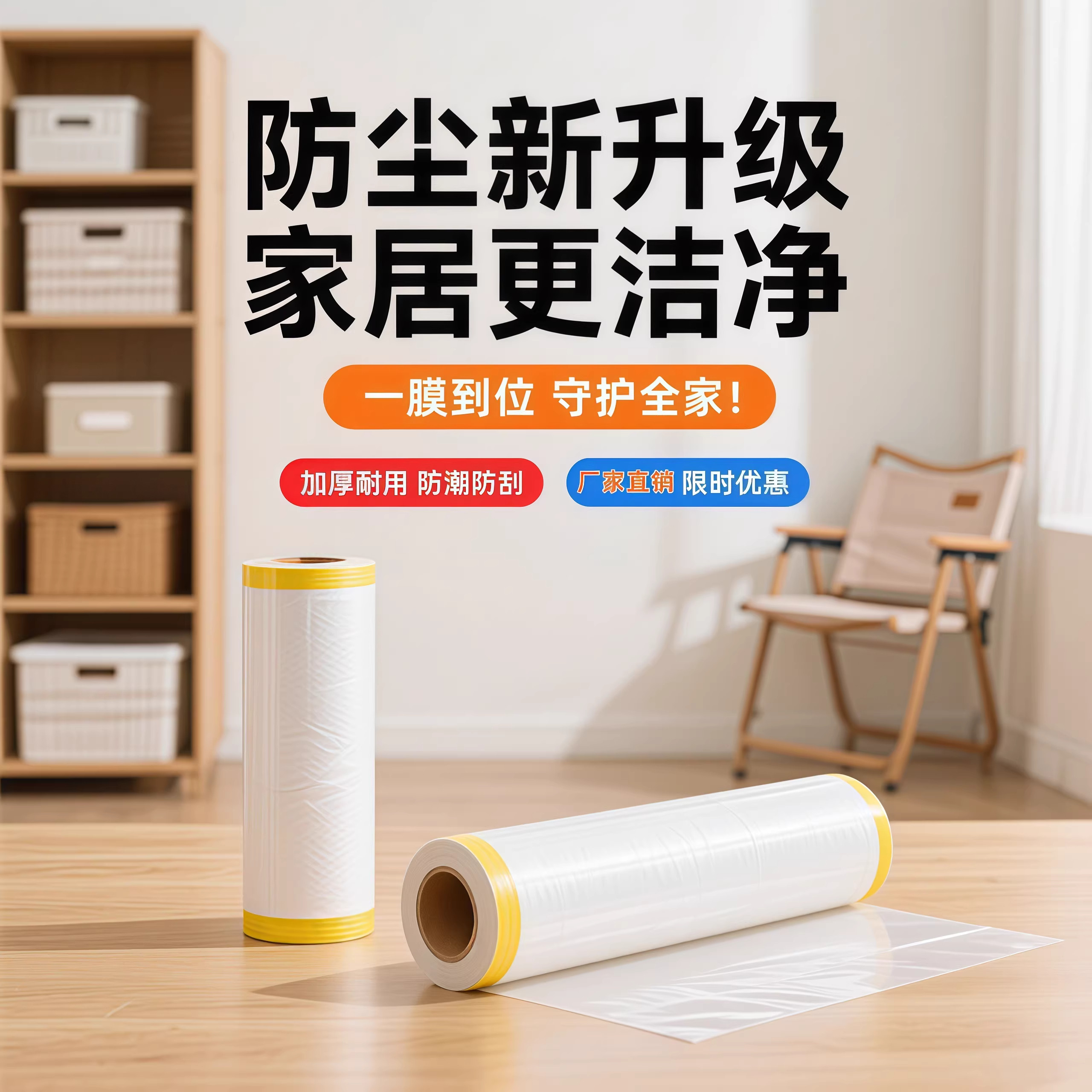 宿舍防尘膜防尘罩装修家具一次性保护塑料透明盖布家用遮盖防灰尘,淘宝优惠券,粉丝福利购,淘宝优惠卷