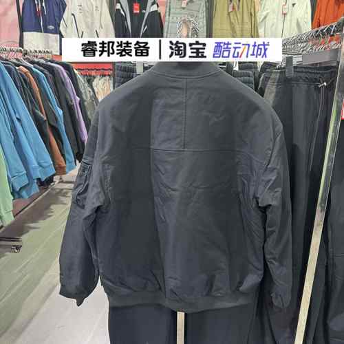 LINING李宁 纯色棒球领刺绣短款棉服  AJMU011 - 图1
