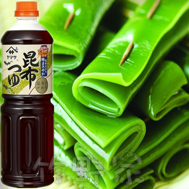 日本进口YAMASA  3倍浓缩 荞麦面调味汁 昆布酱油1L面汁蘸汁 炒菜 - 图0