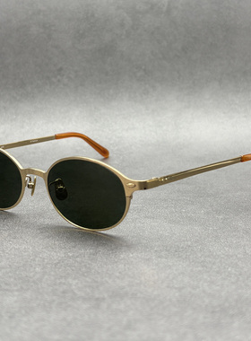 老钱风纯钛偏光超轻椭圆框墨镜女