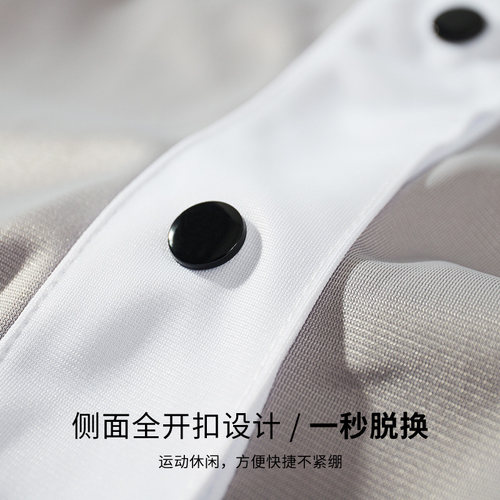 欧文排扣裤男全开扣篮球裤运动长裤秋冬美式训练秒脱出场裤子加绒 - 图2
