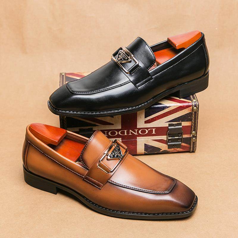 1032e一脚蹬男鞋英伦风新郎结婚配西装商务正装休闲黑色棕色皮鞋,淘宝优惠券,粉丝福利购,淘宝优惠卷