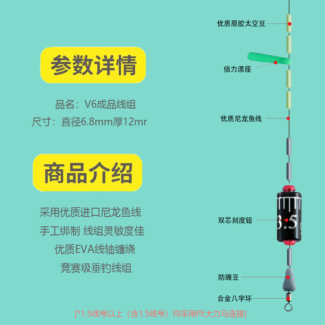 乐钓者清哥说钓全新V6成品主线组黑坑竞技野钓超强拉力 - 图0