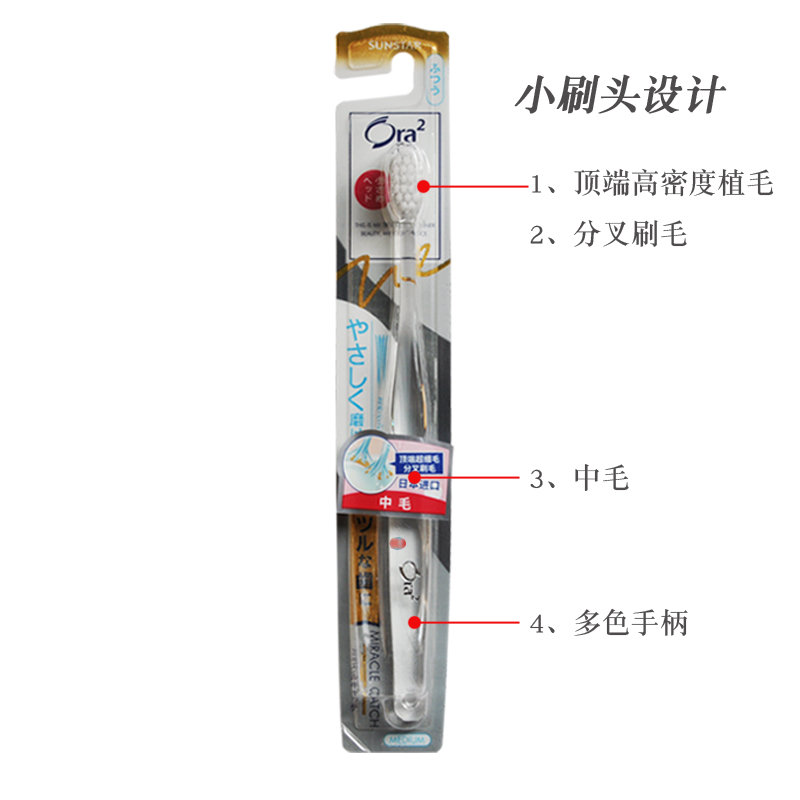 【包邮】日本Ora2皓乐齿顶端超细毛普通毛中毛小头牙刷 清洁牙齿 - 图1