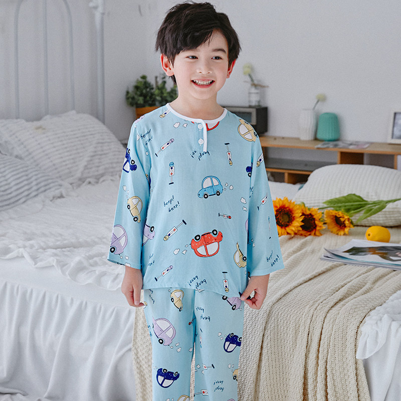 夏季中大童卡通棉绸睡衣套装家居服 朵朵莉家居服套装
