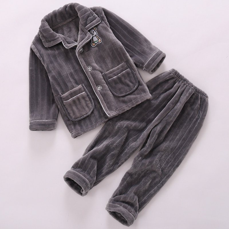 秋冬季珊瑚绒男童冬款睡衣 朵朵莉家居服套装