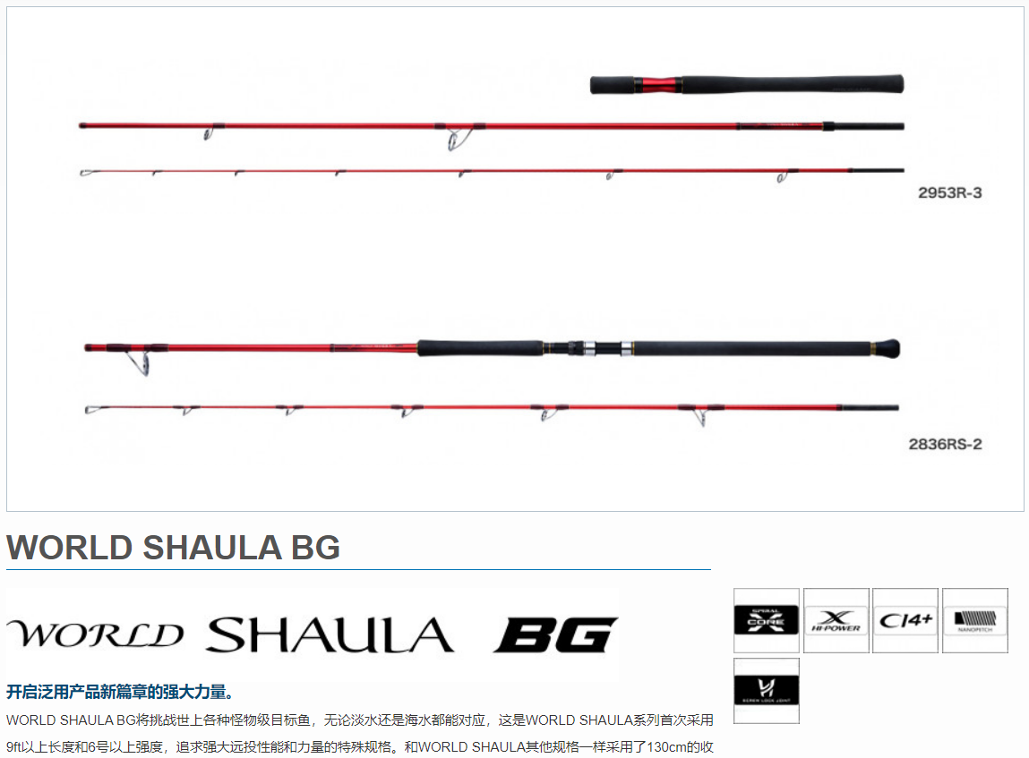 SHIMANO禧玛诺WORLD SHAULA BG沙湖啦海钓岸投竿铁板竿波趴钓鱼杆-图2