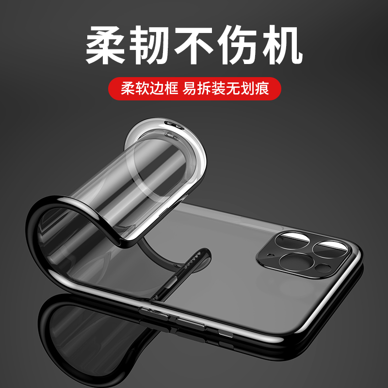 iPhone11手机壳苹果X镜头全包透明11ProMax防摔摄像头保护SE2硅胶-图1