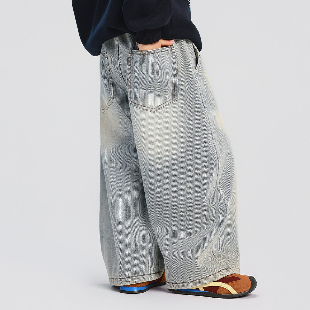 男童加绒牛仔裤2025冬装新款儿童男孩秋冬加厚一体绒保暖长裤子,淘宝优惠券,粉丝福利购,淘宝优惠卷