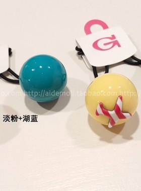 韩国进口发饰小飞机圆球皮筋发绳