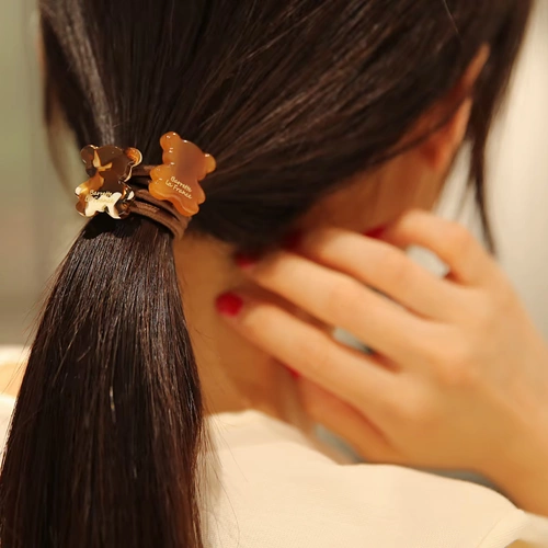 Импортный мятный аксессуар для волос, резинка для волос, в корейском стиле, японские и корейские, с медвежатами