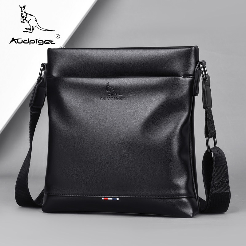 杜彼袋鼠商务休闲竖款皮包单肩包 audpiget杜彼男士包袋