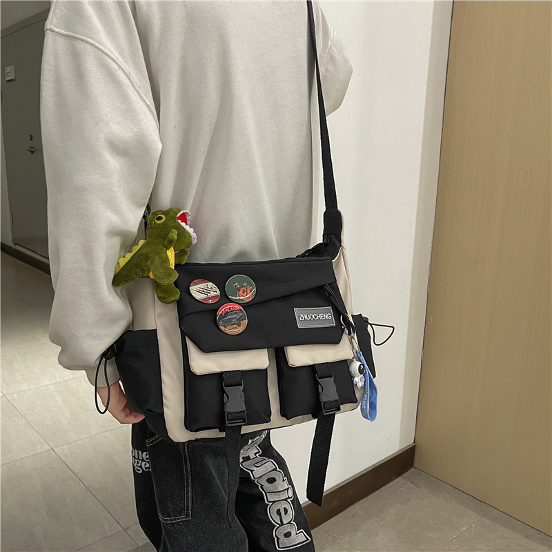 青少年斜挎包男孩初中学生书包帅气学习单肩背包补课作业包补习袋,淘宝优惠券,粉丝福利购,淘宝优惠卷