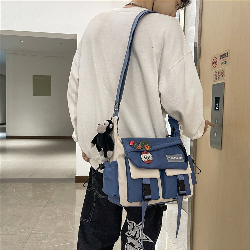 青少年斜挎包男孩初中学生书包帅气学习单肩背包补课作业包补习袋,淘宝优惠券,粉丝福利购,淘宝优惠卷