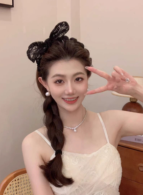 甜美蕾丝兔耳朵蝴蝶结发箍