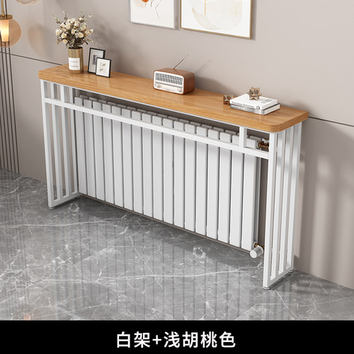暖气片置物架上方专用遮挡免打孔落地沙发后夹缝实木吧台桌长条桌 - 图2