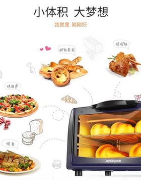 九阳电烤箱家用多功能迷你烘焙小烤箱KX10-V601 10L深蓝色