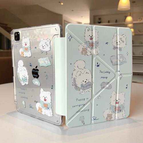 适用2025新款苹果ipad11代保护壳Y型+三折iPad Air7/6带笔槽11英寸10.2卡通ipad Pro2024平板8套第10代10.9寸 - 图0