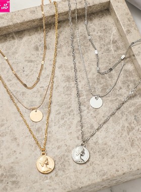 Hot sale new alloy multilayer necklace retro clavicle chain