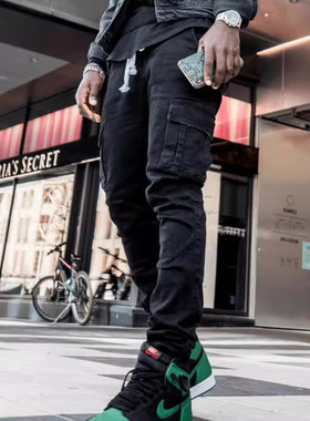 New Men's Small Leg Tight Jeans male Casual leggings pants裤