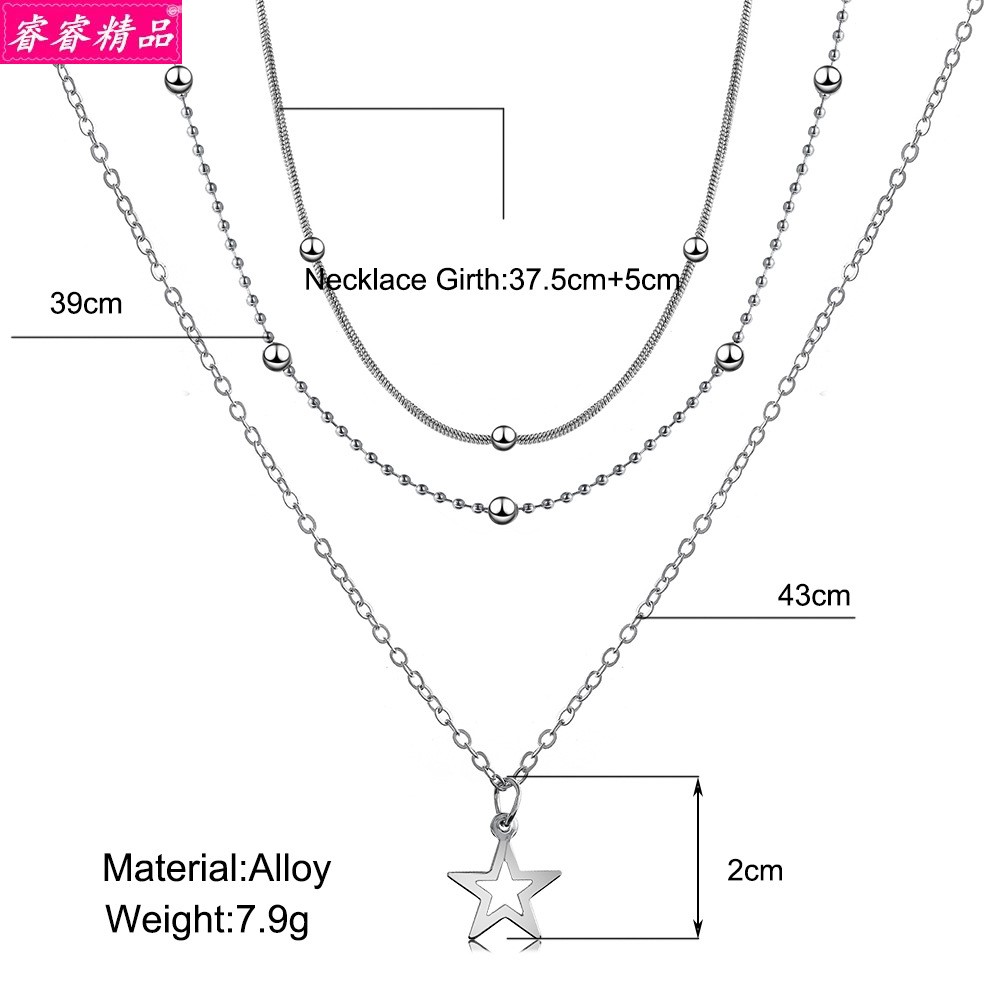 New five-pointed star pendant necklace clavicle chain female-图2