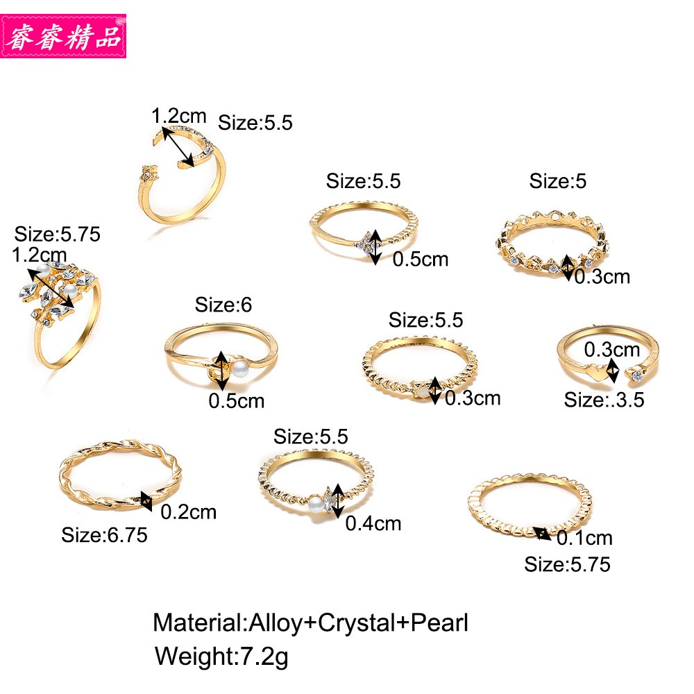 girl Knuckle ring sets rings women戒指мода кольцо - 图0