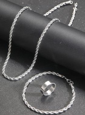 male New men's collarbone chain Necklace bracelet ring饰品男