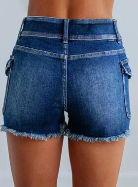 New Women's Fashion High Waist Elastic Tassel Cowboy Shorts