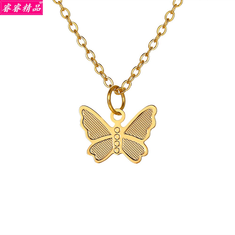 female butterfly pendant necklace alloy clavicle chain锁骨链-图3