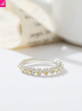 New fashion sweet flower girl open finger ring women甜美戒指