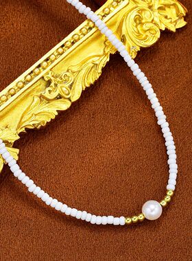 choke fashion bohemian short colorful rice bead necklace项链