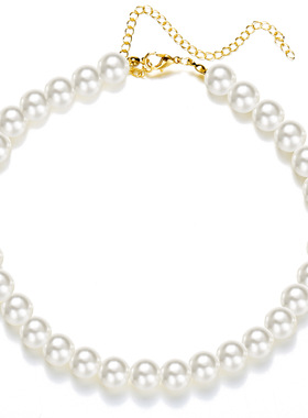 female Temperament pearl necklace chocker clavicle chain项链