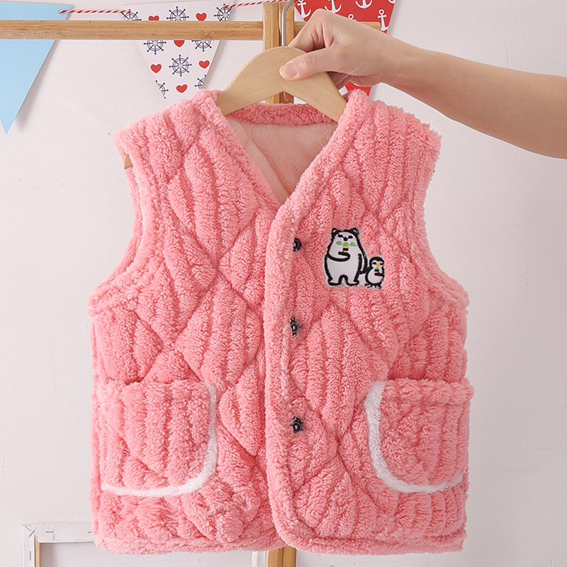 儿童夹棉背心男孩内胆加绒宝宝马甲睡衣内穿加厚款中大童家居服