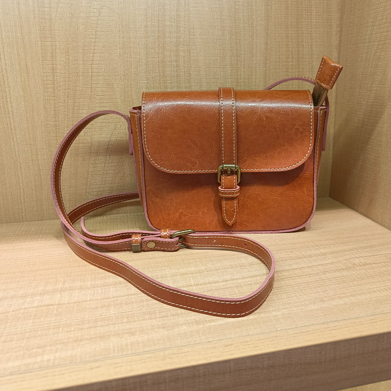 森系真皮油蜡牛皮小方包原创复古日系女士单肩包软皮手机斜挎女包,淘宝优惠券,粉丝福利购,淘宝优惠卷