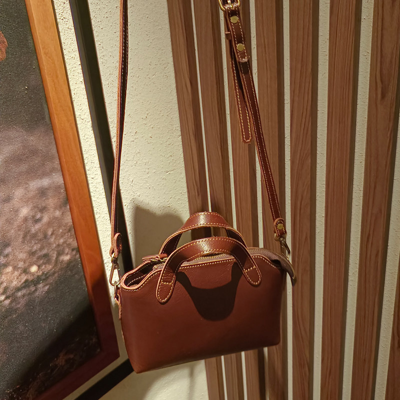 手工复古简约植鞣头层牛皮横款手提小方包原创女士单肩手机斜挎包,淘宝优惠券,粉丝福利购,淘宝优惠卷